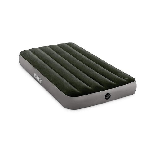 Intex - Standard Dura Beam Downy Air Mattress Bed with Built In Pump Queen - Gray