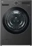 Front. LG - 5.0 Cu. Ft. High-Efficiency Stackable Smart Front Load Washer with Steam and TurboWash 360 - Black Steel.