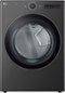 LG - 7.4 Cu. Ft. Stackable Smart Electric Dryer with TurboSteam - Black Steel-Front_Standard