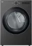 Front. LG - 7.4 Cu. Ft. Stackable Smart Gas Dryer with TurboSteam - Black Steel.