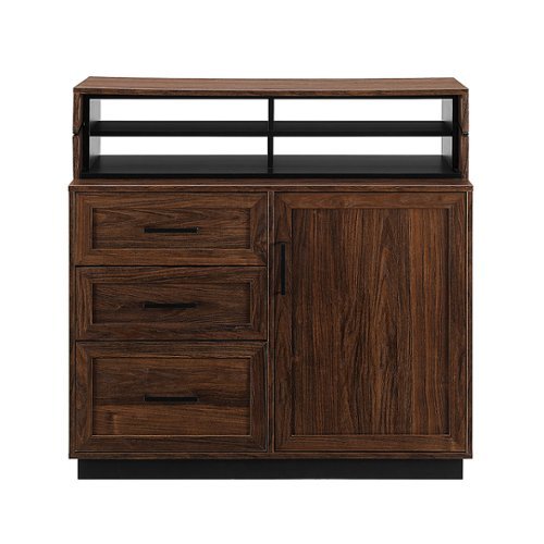 

Walker Edison - Modern Adjustable Secretary Desk with Storage - Dark Walnut