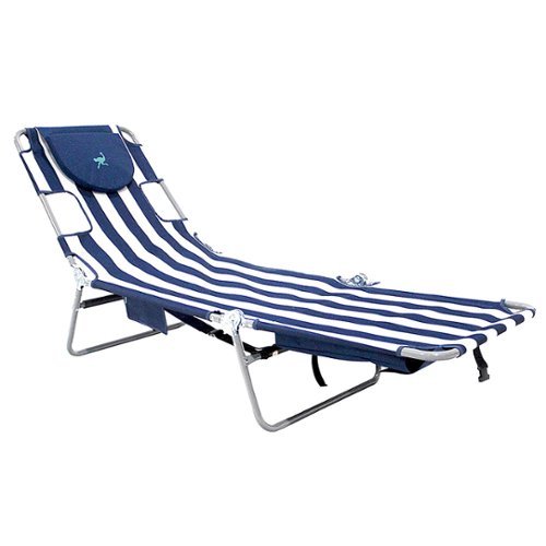 Ostrich - Outdoor Folding Backpack Facedown Chaise Lounge Chair with Storage Bag - Blue
