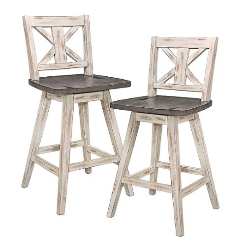 Homelegance - Amsonia 360 Swivel Bar Counter Height Chair Stool (2 Pack) - White