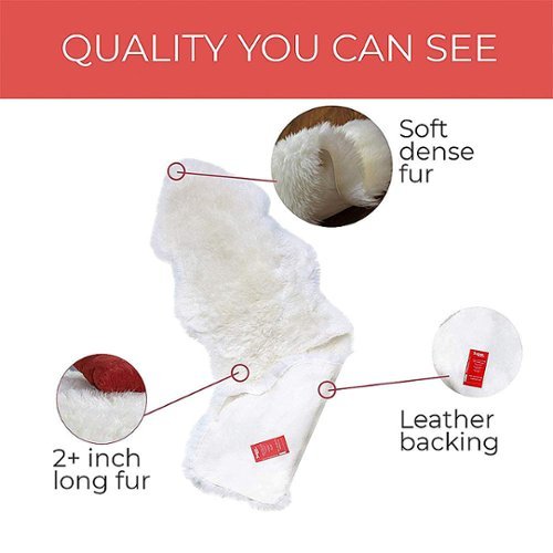 Super Area Rugs - Comfortable Soft 6 x 2 Foot Large Sheepskin Shag Rug, Natural - White
