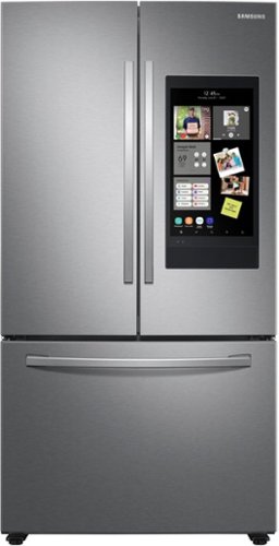Samsung - Geek Squad Certified Refurbished 28 cu. ft. 3-Door French Door Refrigerator with Family Hub™ - Stainless steel
