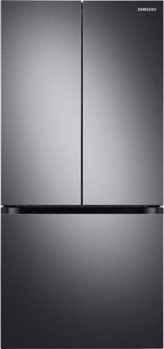 Samsung - Geek Squad Certi Refurb 17.5 cu. ft. Counter Depth 3-Door French Door Refrigerator with WiFi and Twin Cooling Plus® - Black stainless steel
