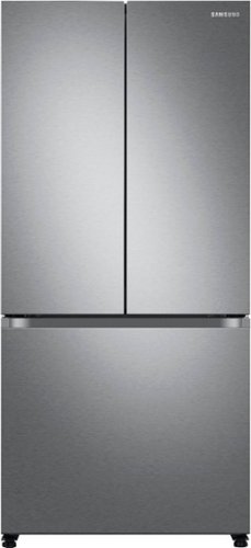 Samsung - Geek Squad Certified Refurbished 19.5 cu. ft. 3-Door French Door Counter Depth Refrigerator with Wi-Fi - Stainless steel