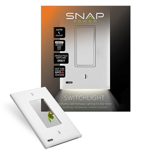SnapPower - SwitchLight Rocker Switch Wall Plate - White