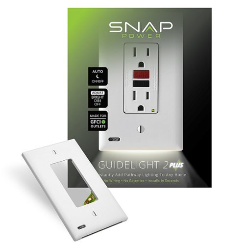 SnapPower - GuideLight 2Plus GCFI Outlet Wall Plate - White