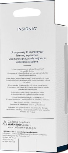 Insignia™ 3.5 mm Wired Earbud Headphone - Black WHERE TO BUY