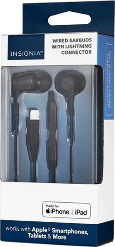 Insignia™ Lightning Wired Earbud Headphones - Black WORLDWIDE DELIVERY