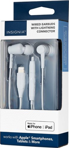 Insignia™ Lightning Wired Earbud Headphones - White GLOBAL SHIPPING