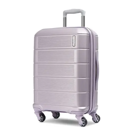 Front. American Tourister - Stratum 2.0 22" Spinner Expandable Carry-On Suitcase - Purple Haze.