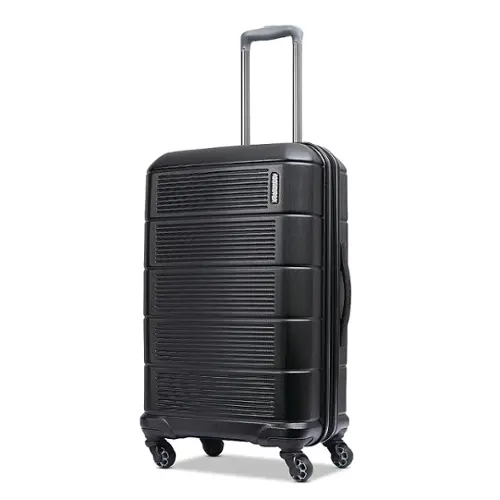 Front. American Tourister - Stratum 2.0 27" Expandable Spinner Suitcase - Jet Black.