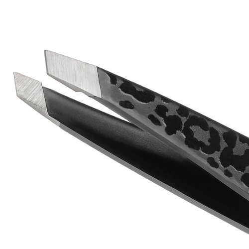 Tweezerman - Mini Slant Tweezer Leopard - Black-Angle_Standard 