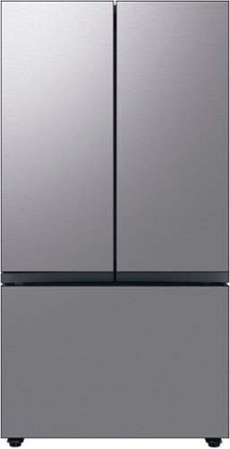 Samsung - Geek Squad Certified Refurbished Bespoke 30 cu. ft. 3-Door French Door Refrigerator with Beverage Center - Stainless steel