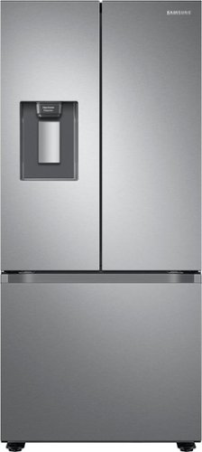 Samsung - Geek Squad Certified Refurbished 22 cu. ft. Smart 3-Door French Door Refrigerator with External Water Dispenser - Stainless steel