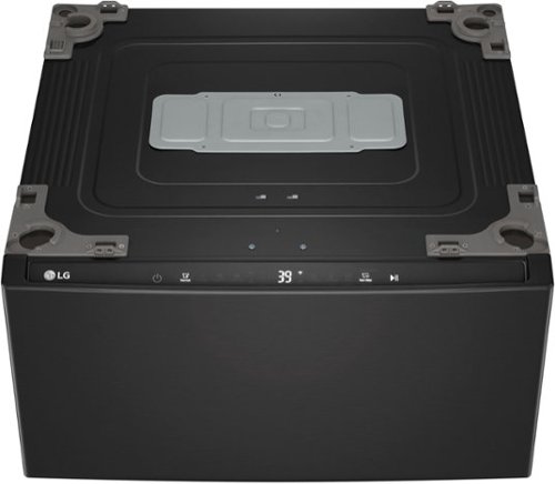 Image of LG - SideKick 1.0 Cu. Ft. High-Efficiency Smart Top Load Pedestal Washer - Black Steel