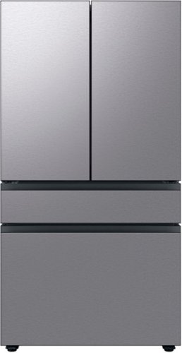 Samsung - Geek Squad Certified Refurbished Bespoke 23 cu. ft. Counter Depth 4-Door French Door Refrigerator with Beverage Center - Stainless steel