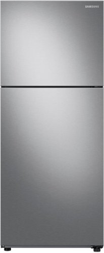 Samsung - Geek Squad Certified Refurbished 15.6 cu. ft. Top Freezer Refrigerator with All-Around Cooling - Stainless steel
