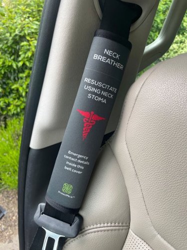 Protect Me Seatbelt Cover - Individual with Neck Breather - Black GLOBAL SHIPPING