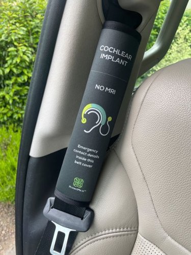 Protect Me Seatbelt Cover - Individual with Cochlear Implant NO MRI - Black GLOBAL SHIPPING
