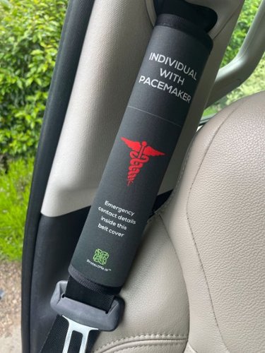 Protect Me Seatbelt Cover - Individual with Pacemaker - Black GLOBAL SHIPPING