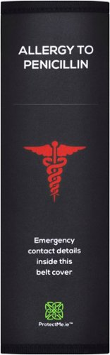 Image of Protect Me - Seatbelt Cover - Individual with Allergy to Penicillin - Black