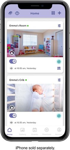 Hubble Connected Nursery Pal Dual Vision 5 Smart HD Dual Camera Baby Monitor with Motion Tracking and Sleep Routine Management - White GLOBAL SHIPPING