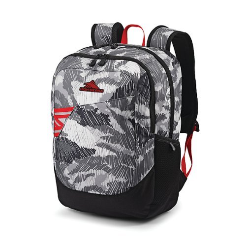 High Sierra - Outburst Backpack for 15.6" Laptop - Scribble Camo/Red