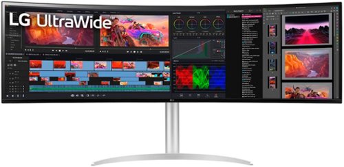 LG - 49" IPS LED Curved Ultrawide Dual QHD FreeSync and G-SYNC Compatible Monitor with HDR (HDMI, DisplayPort, USB)