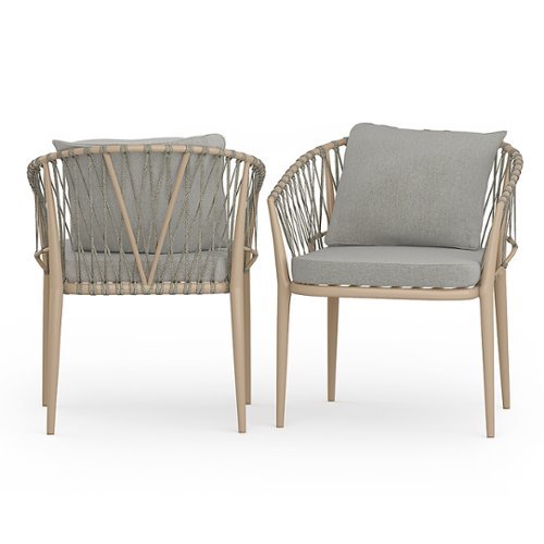 

Simpli Home - Belize Outdoor Dining Chair (Set of 2) - Sand Drift