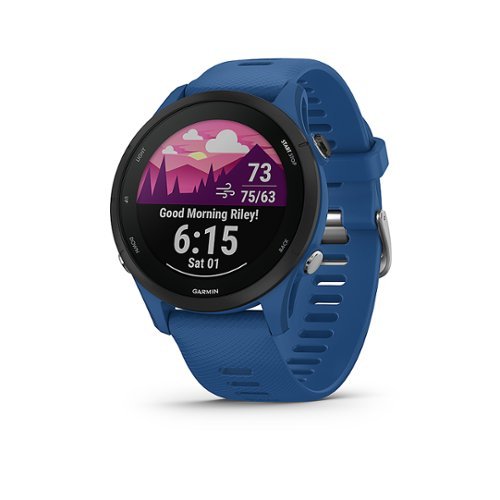 Garmin - Forerunner 255 GPS Smartwatch 46 mm Fiber-reinforced polymer - Tidal Blue