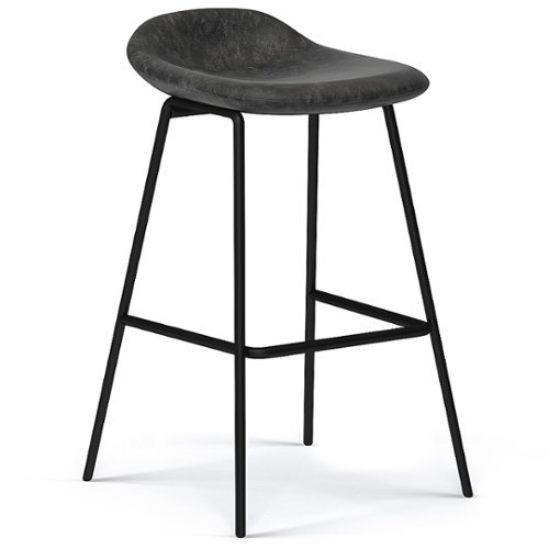 

Simpli Home - Dafney Counter Height Stool (Set of 2) - Distressed Charcoal Grey