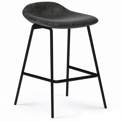 

Simpli Home - Dafney Counter Height Stool (Set of 2) - Distressed Charcoal Grey