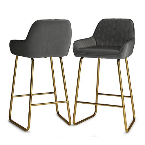 Simpli Home - Cassady Counter Height Stool (Set of 2) - Dark Grey