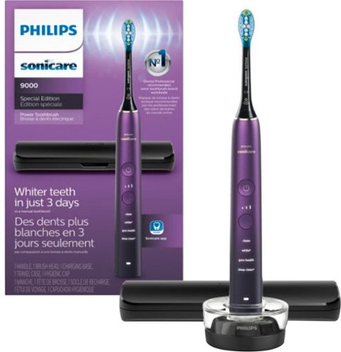 Philips Sonicare - 9000 Special Edition Rechargeable Toothbrush, HX9911/91 - Black/Purple-Angle_Standard 