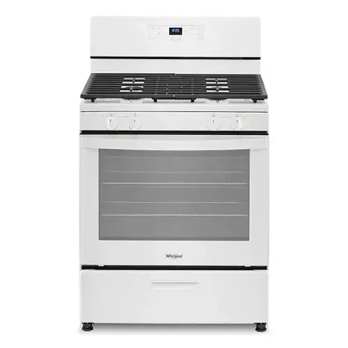 Front. Whirlpool - 5.1 Cu. Ft. Freestanding Gas Range with Broiler Drawer - White.