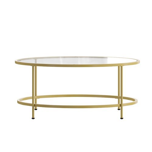 Alamont Home - Astoria Collection Coffee Table - Clear/Brushed Gold