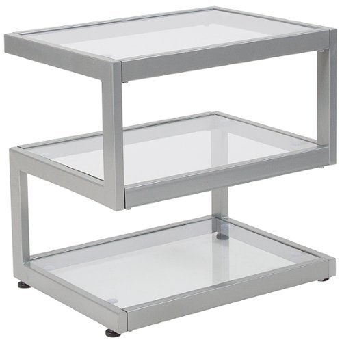 

Flash Furniture - Ashmont Collection End Table - Clear/Silver