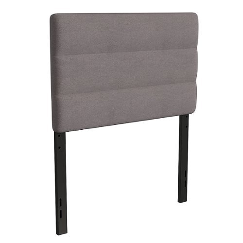 Flash Furniture - Paxton Channel Modern Polyester  44.5 to 57.25 (in inches) Twin Tufted Headboard - Gray