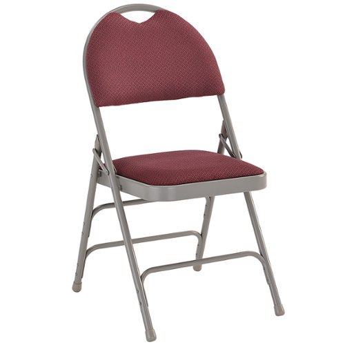 

Flash Furniture - Hercules Fabric Upholstered Folding Chair - Burgundy Fabric/Gray Frame