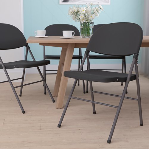 

Flash Furniture - Hercules Series Plastic Folding Chair (set of 4) - Black
