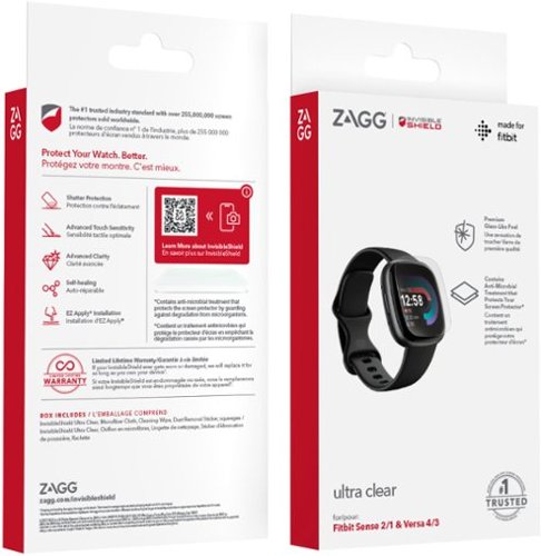 ZAGG InvisibleShield Ultra Clear+ Advanced Scratch & Shatter Screen Protector for Fitbit Versa 3/4 Sense 1/2 - Clear HOW TO BUY