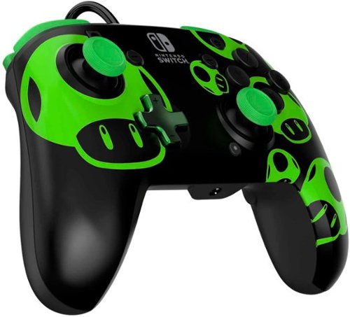 PDP REMATCH Enhanced Wired Controller for Nintendo Switch, Nintendo Switch Lite, & Nintendo Switch - OLED Model - 1-Up Glow in the Dark WHERE TO BUY