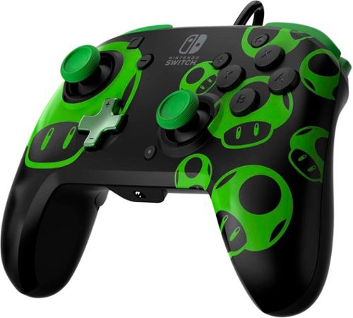 PDP REMATCH Enhanced Wired Controller for Nintendo Switch, Nintendo Switch Lite, & Nintendo Switch - OLED Model - 1-Up Glow in the Dark GLOBAL SHIPPING