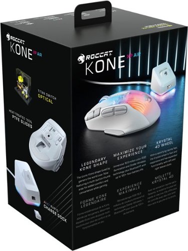 ROCCAT Kone XP Air Wireless Optical Gaming Mouse with Charging Dock and AIMO RGB Lighting - Wireless - White BUY ONLINE