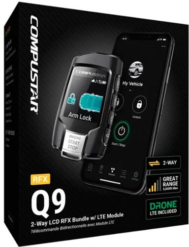 Compustar Q9 2-Way LCD RFX Bundle with LTE Module Remote Upgrade Kit - Black GLOBAL SHIPPING
