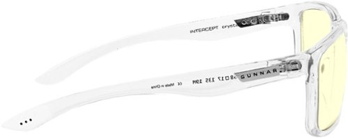 GUNNAR Intercept  Computer Glasses with Blue Light Reduction , Amber Lenses - Crystal WORLDWIDE DELIVERY