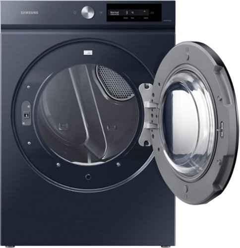 Samsung - BESPOKE 7.5 Cu. Ft. Stackable Smart Gas Dryer with Steam and AI Smart Dial - Brushed Navy
